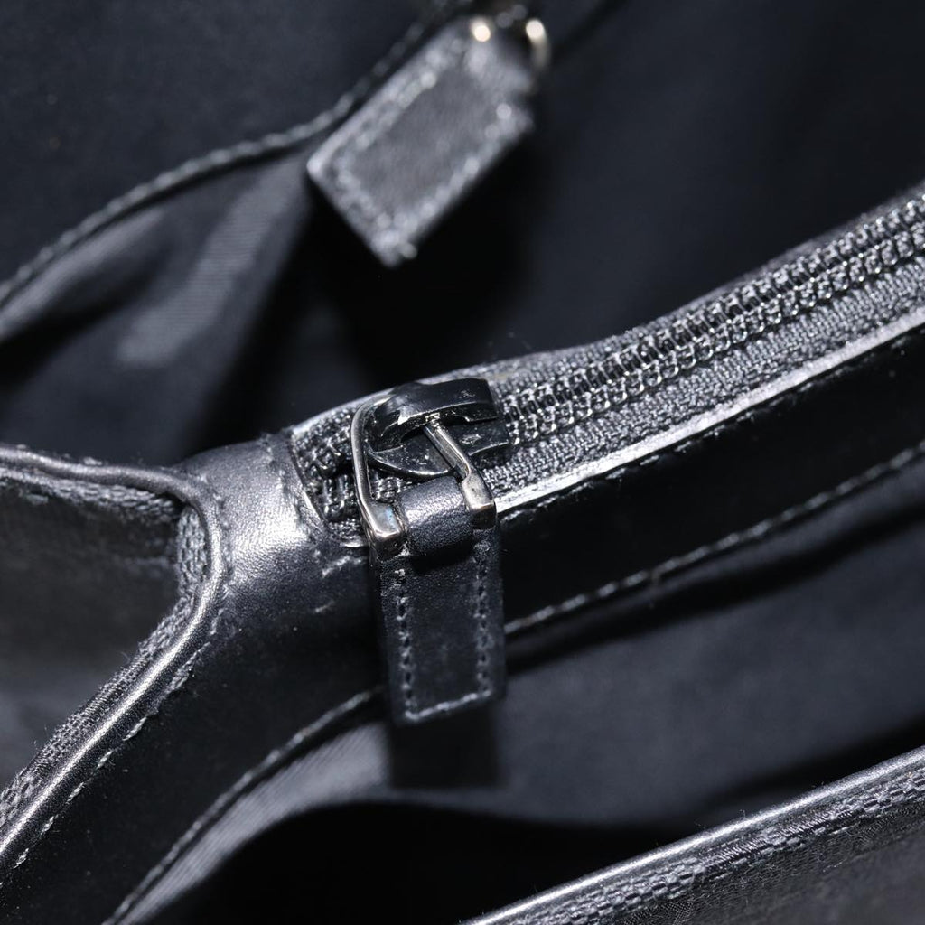 GUCCI GG Canvas Business Bag Black Silver 88143
