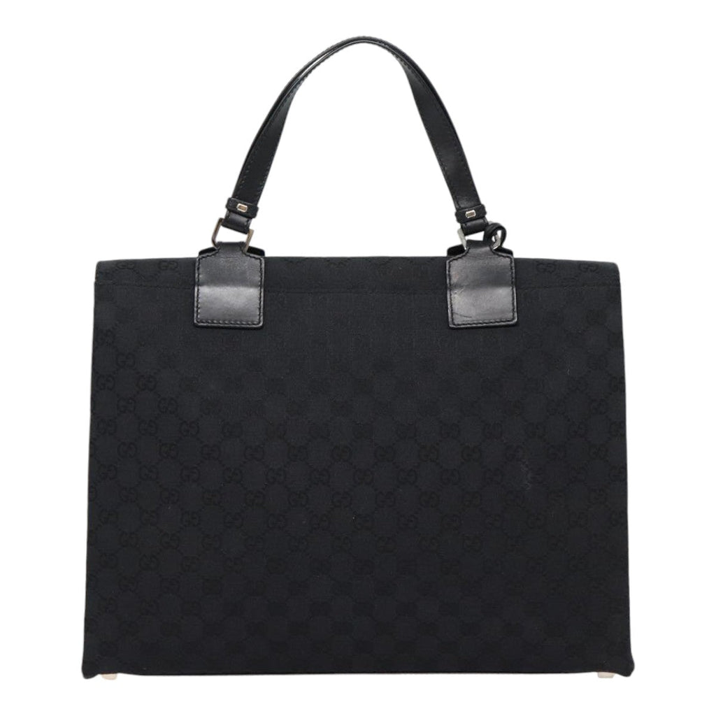 GUCCI GG Canvas Business Bag Black Silver 88143