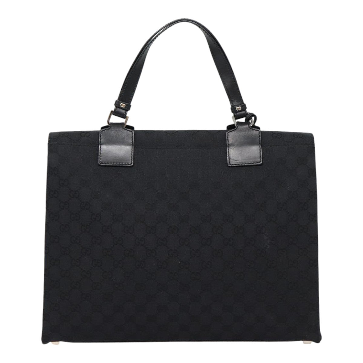 GUCCI GG Canvas Business Bag Black Silver 88143