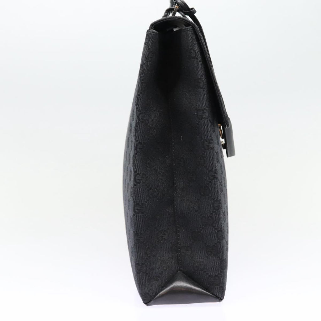 GUCCI GG Canvas Business Bag Black Silver 88143