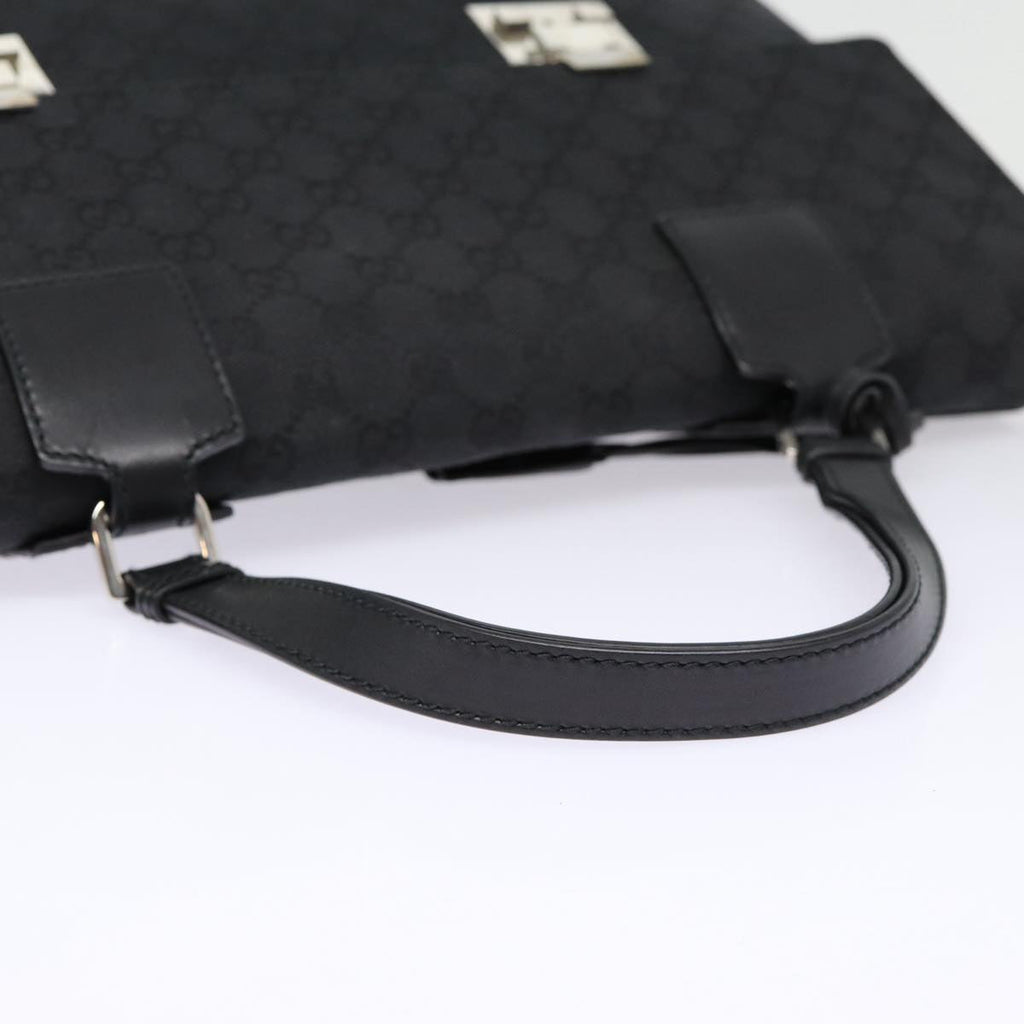 GUCCI GG Canvas Business Bag Black Silver 88143