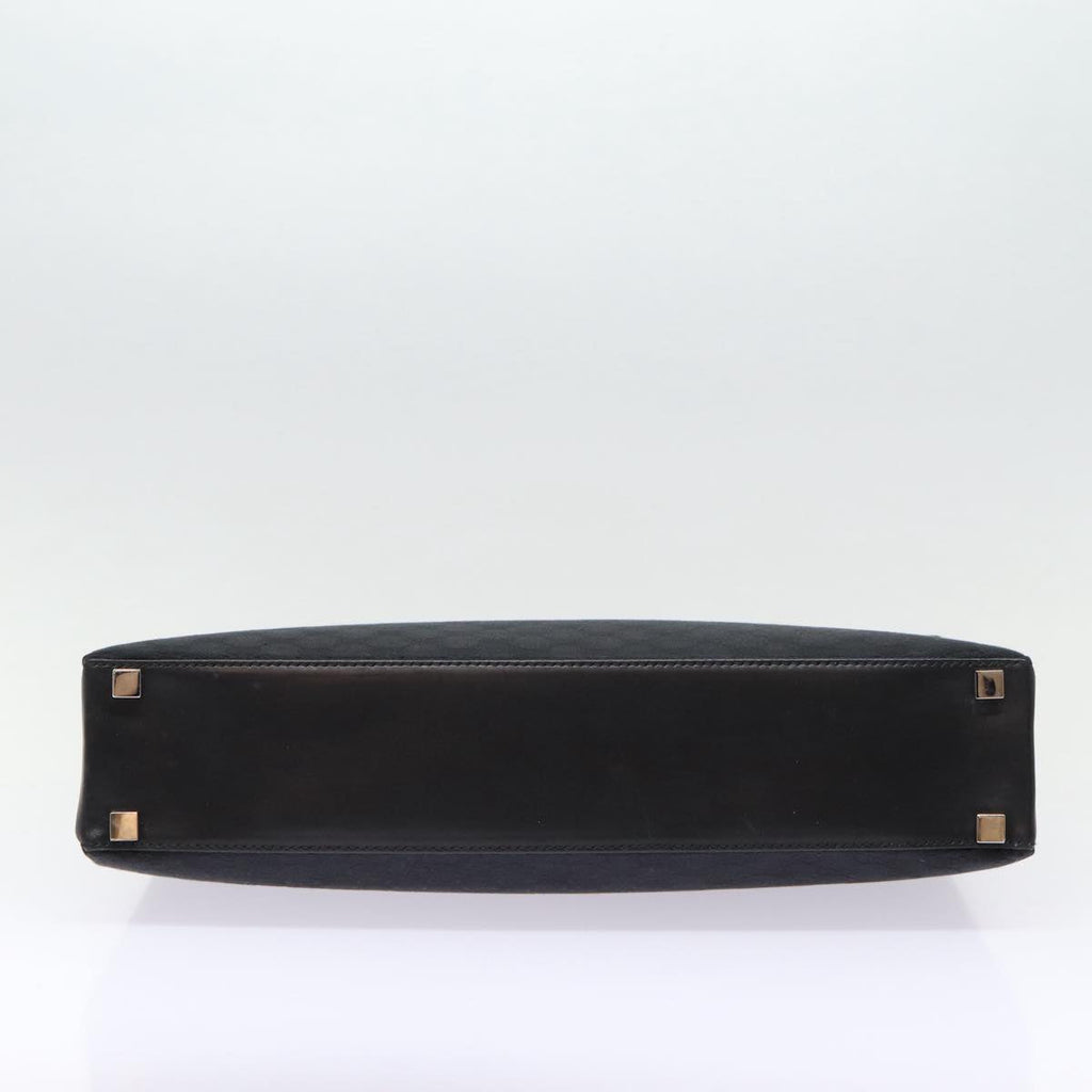 GUCCI GG Canvas Business Bag Black Silver 88143