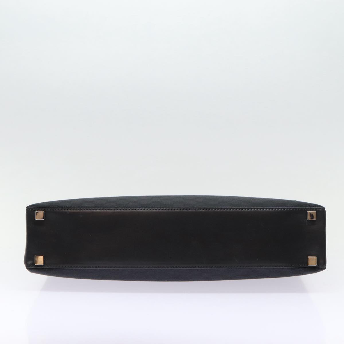 GUCCI GG Canvas Business Bag Black Silver 88143