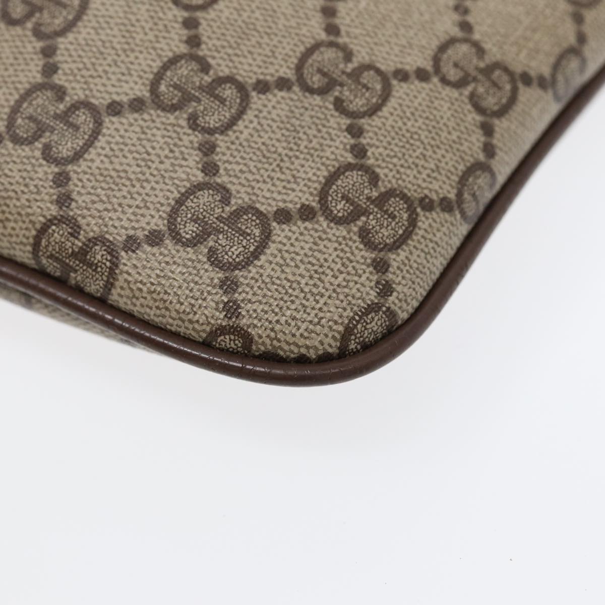 GUCCI GG Supreme Web Sherry Line Shoulder Bag PVC Beige 904 02 047 88145