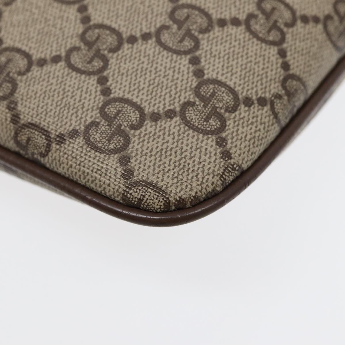 GUCCI GG Supreme Web Sherry Line Shoulder Bag PVC Beige 904 02 047 88145
