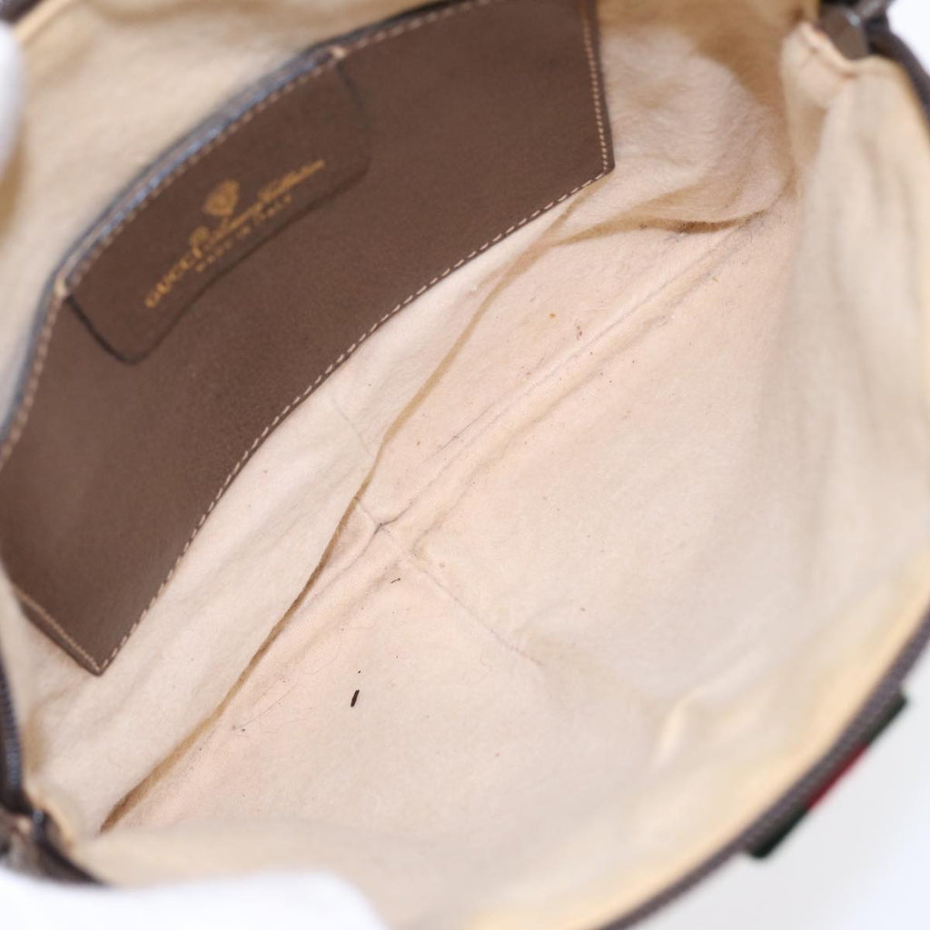 GUCCI GG Supreme Web Sherry Line Shoulder Bag PVC Beige 904 02 047 88145