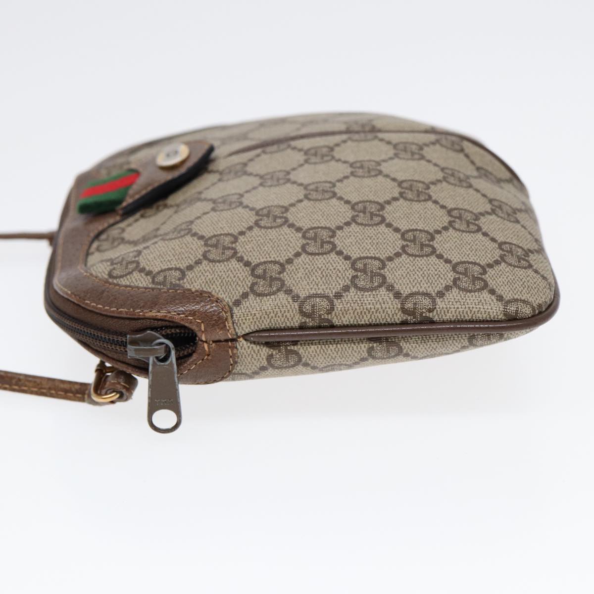 GUCCI GG Supreme Web Sherry Line Shoulder Bag PVC Beige 904 02 047 88145