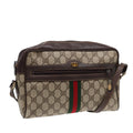 GUCCI GG Supreme Web Sherry Line Shoulder Bag PVC Beige 72 001 4071 88146