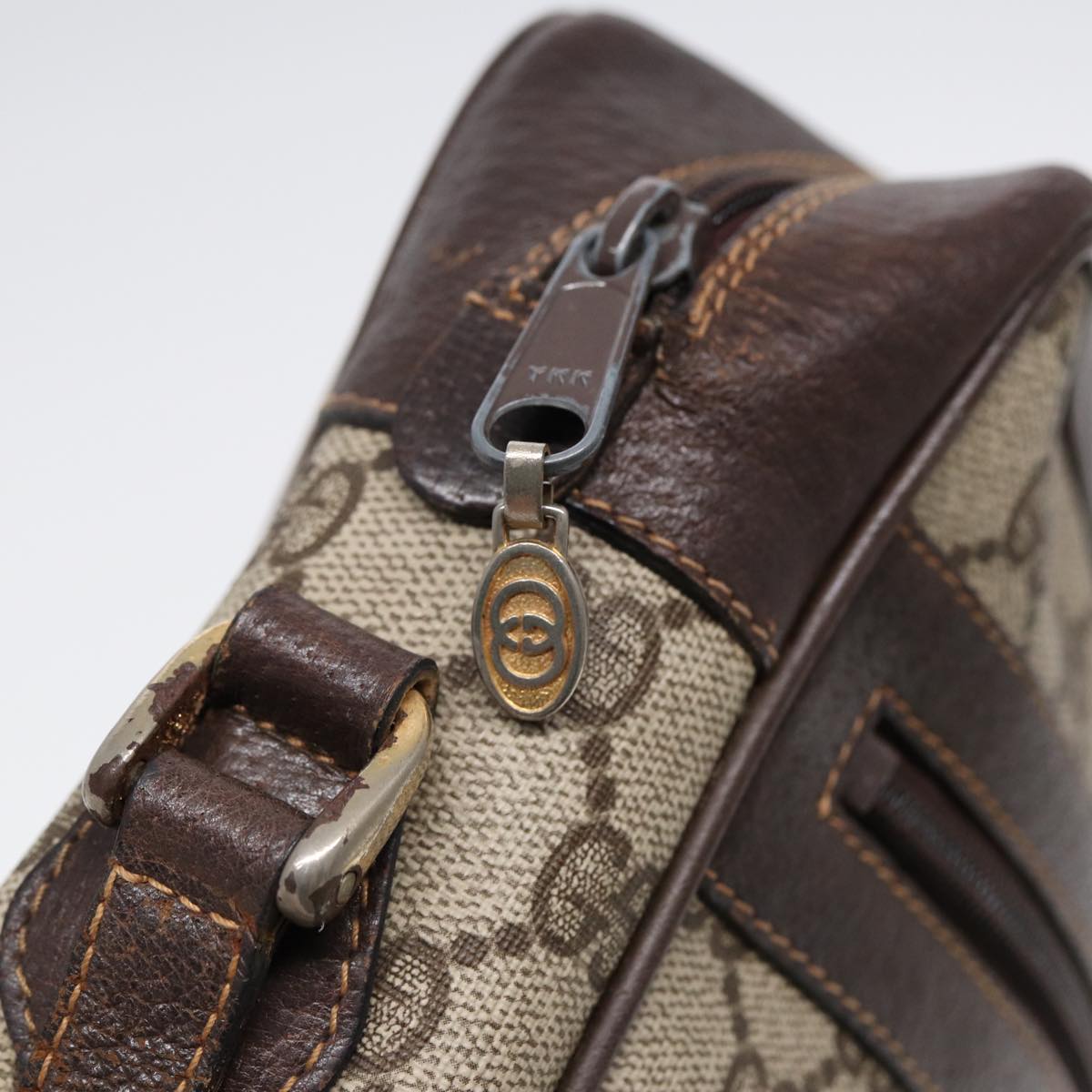 GUCCI GG Supreme Web Sherry Line Shoulder Bag PVC Beige 72 001 4071 88146