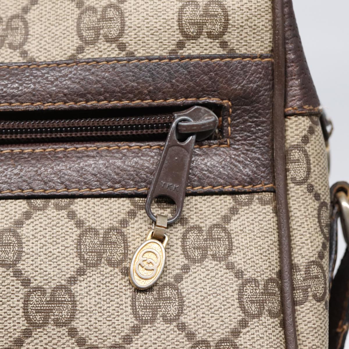 GUCCI GG Supreme Web Sherry Line Shoulder Bag PVC Beige 72 001 4071 88146