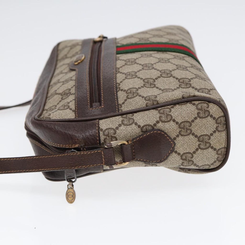 GUCCI GG Supreme Web Sherry Line Shoulder Bag PVC Beige 72 001 4071 88146
