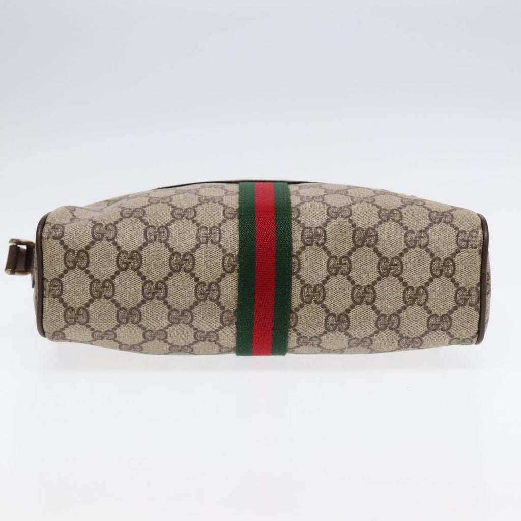GUCCI GG Supreme Web Sherry Line Shoulder Bag PVC Beige 72 001 4071 88146