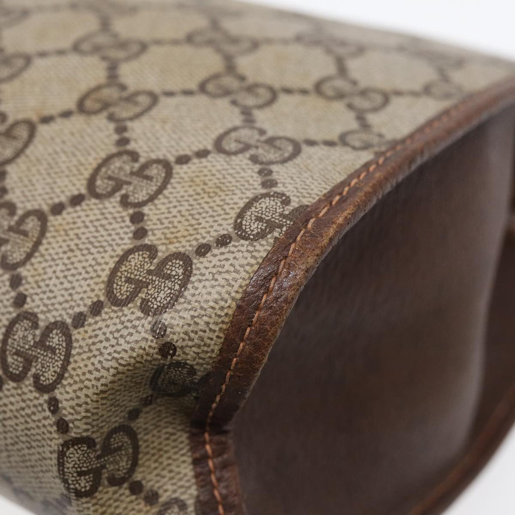 GUCCI GG Supreme Web Sherry Line Clutch Bag PVC Red Gold 156 01 031 88149