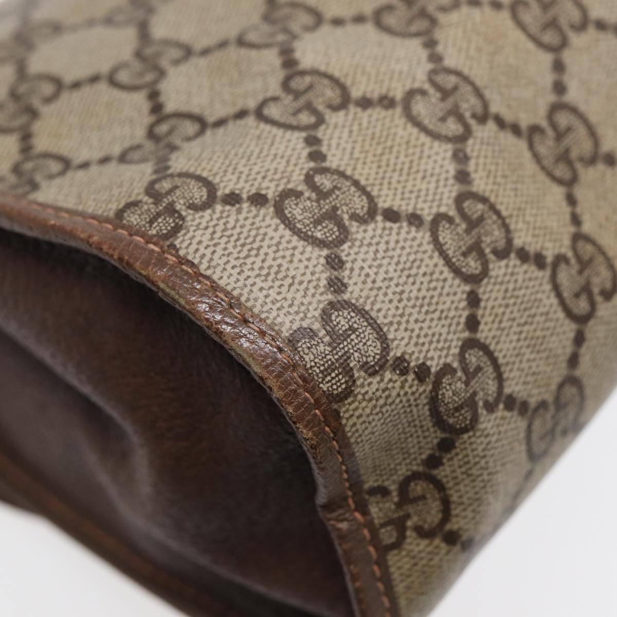 GUCCI GG Supreme Web Sherry Line Clutch Bag PVC Red Gold 156 01 031 88149
