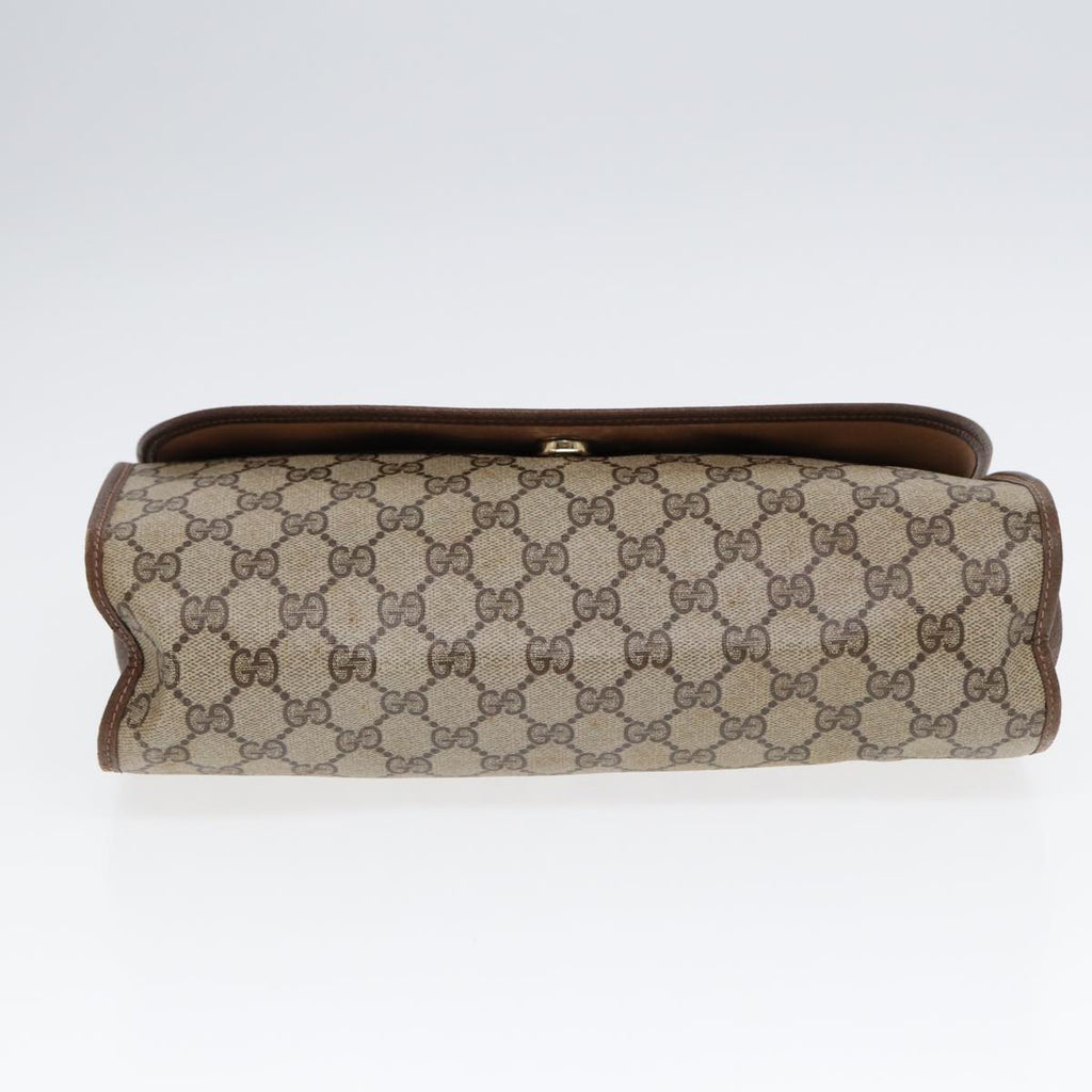 GUCCI GG Supreme Web Sherry Line Clutch Bag PVC Red Gold 156 01 031 88149