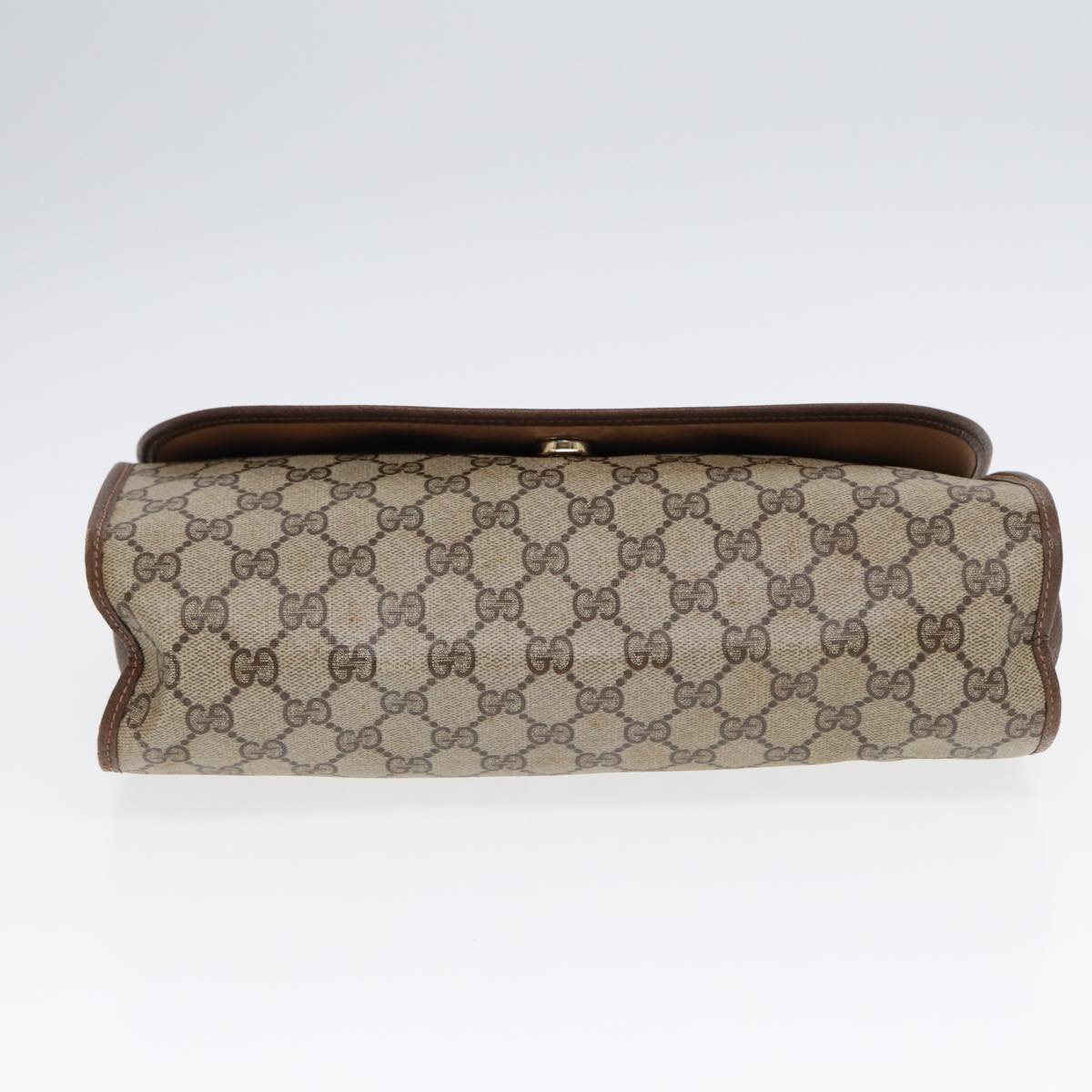 GUCCI GG Supreme Web Sherry Line Clutch Bag PVC Red Gold 156 01 031 88149