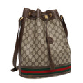 GUCCI GG Supreme Web Sherry Line Shoulder Bag Beige Gold 001 164 0933 88150