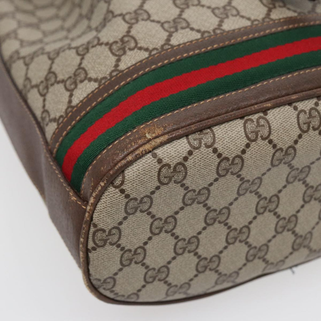 GUCCI GG Supreme Web Sherry Line Shoulder Bag Beige Gold 001 164 0933 88150