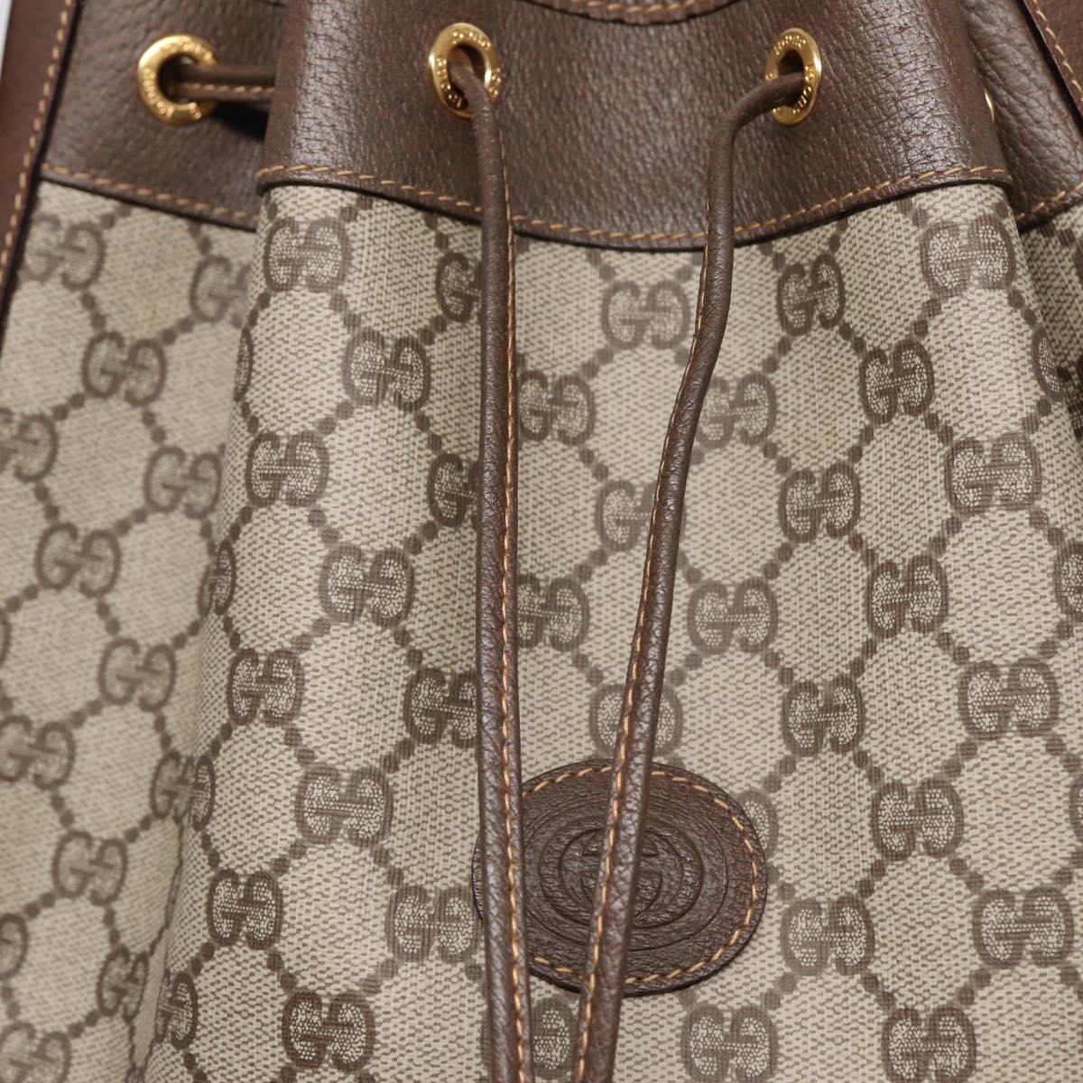 GUCCI GG Supreme Web Sherry Line Shoulder Bag Beige Gold 001 164 0933 88150