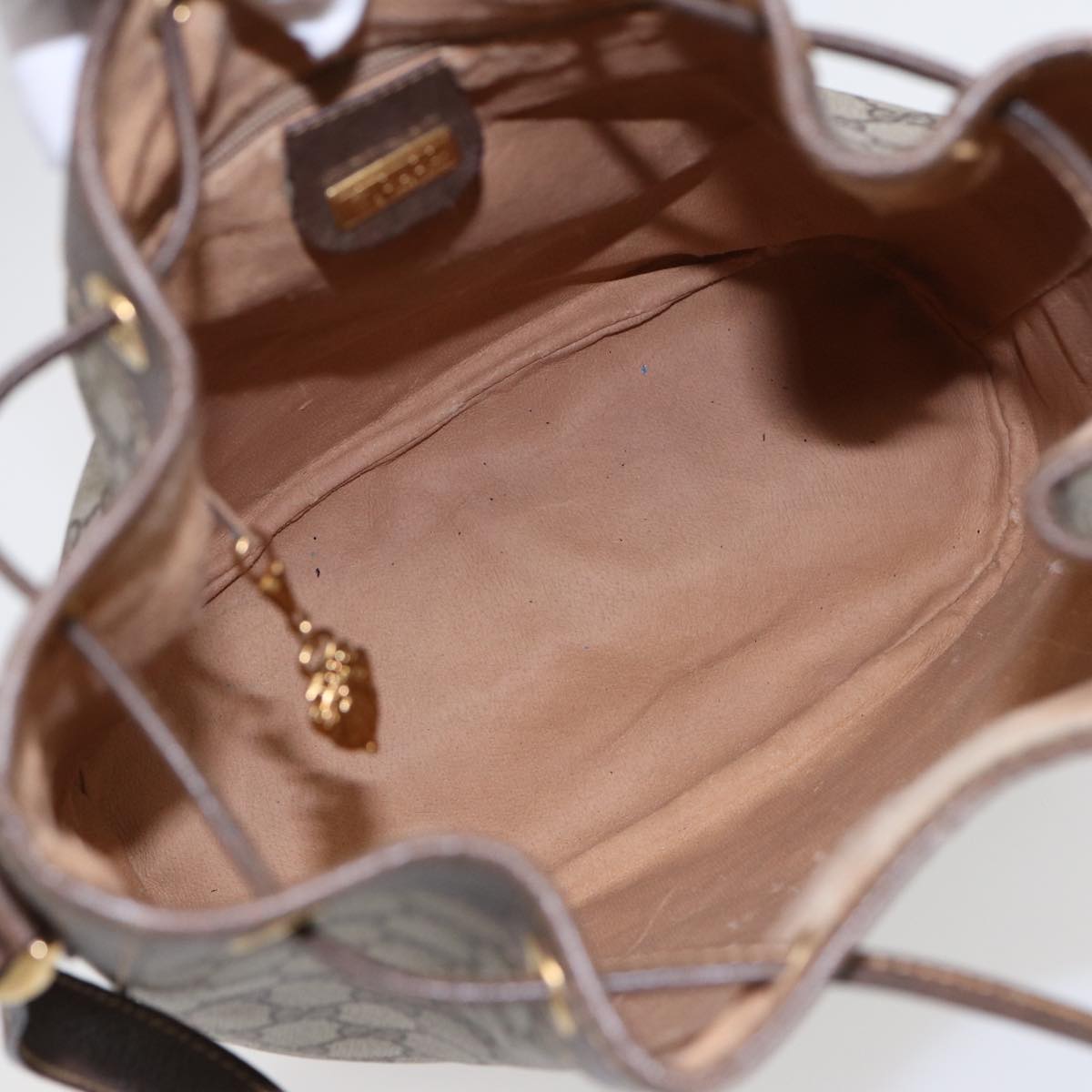 GUCCI GG Supreme Web Sherry Line Shoulder Bag Beige Gold 001 164 0933 88150