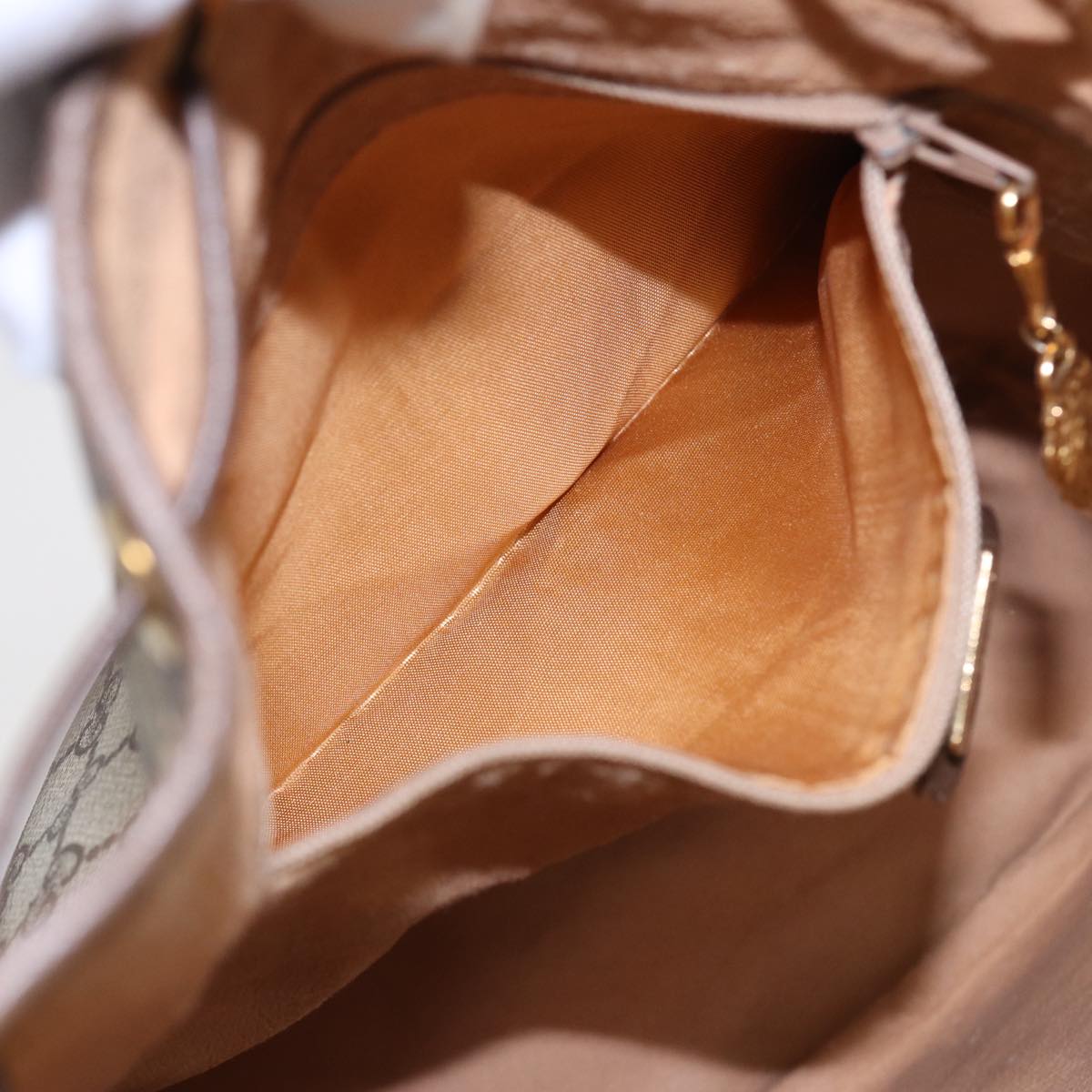 GUCCI GG Supreme Web Sherry Line Shoulder Bag Beige Gold 001 164 0933 88150