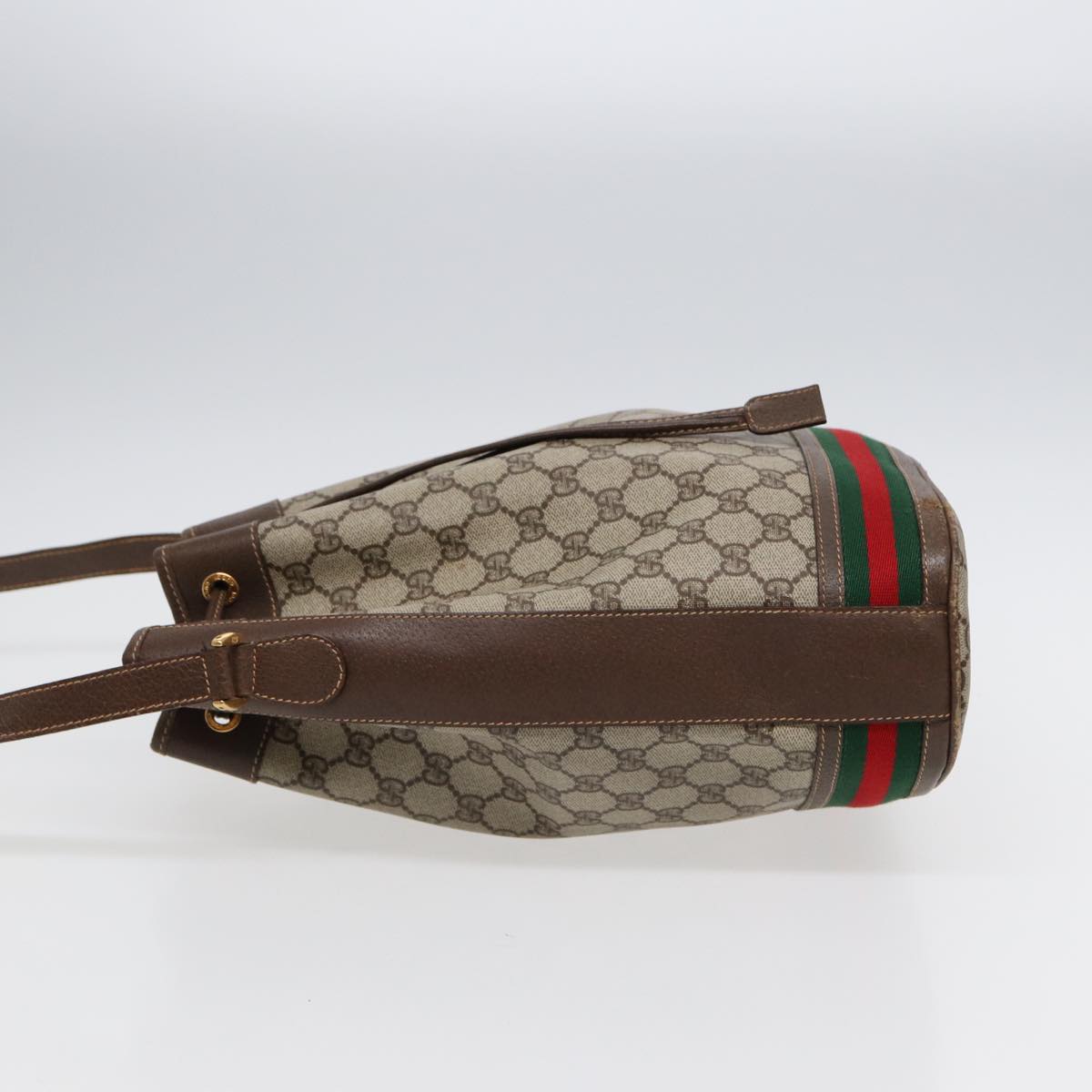 GUCCI GG Supreme Web Sherry Line Shoulder Bag Beige Gold 001 164 0933 88150