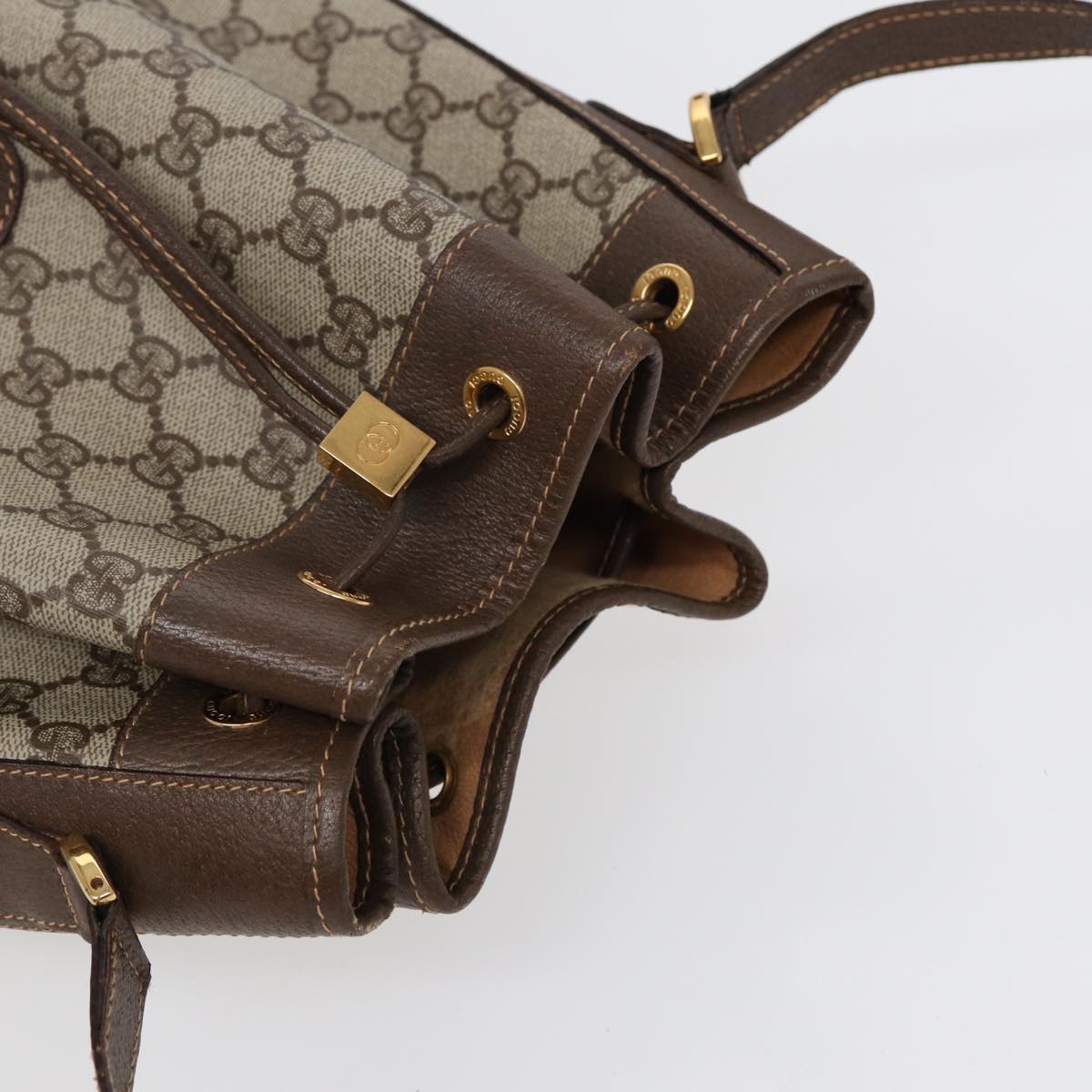 GUCCI GG Supreme Web Sherry Line Shoulder Bag Beige Gold 001 164 0933 88150