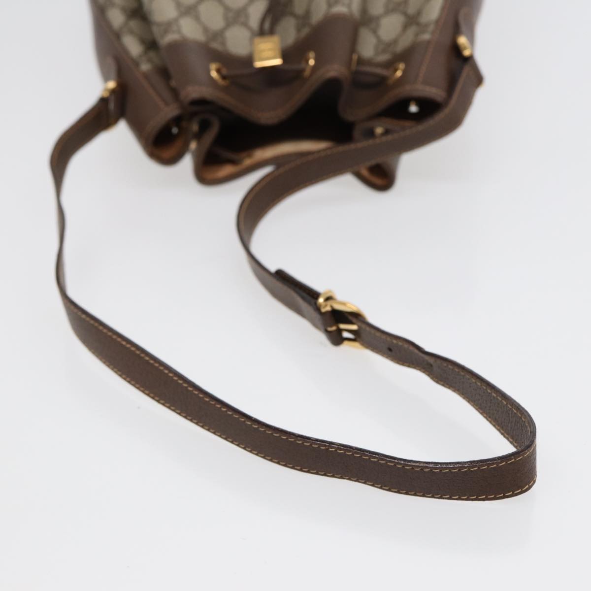 GUCCI GG Supreme Web Sherry Line Shoulder Bag Beige Gold 001 164 0933 88150