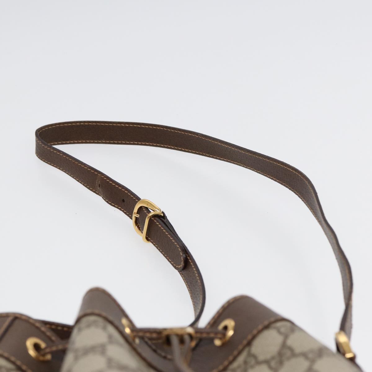 GUCCI GG Supreme Web Sherry Line Shoulder Bag Beige Gold 001 164 0933 88150