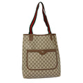 GUCCI GG Supreme Web Sherry Line Tote Bag PVC Beige Red 39 02 003 88151