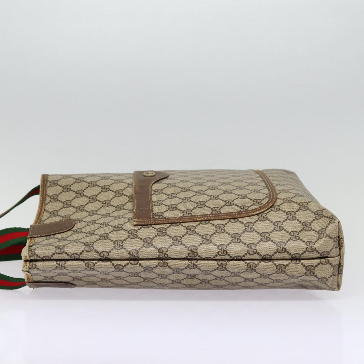 GUCCI GG Supreme Web Sherry Line Tote Bag PVC Beige Red 40 02 003 88153