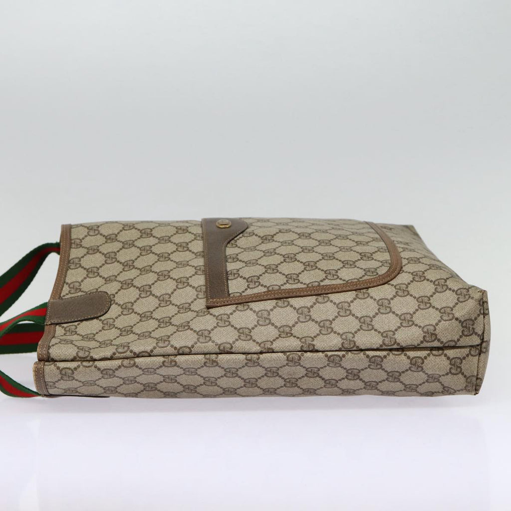 GUCCI GG Supreme Web Sherry Line Tote Bag PVC Beige Red 39 02 003 88154
