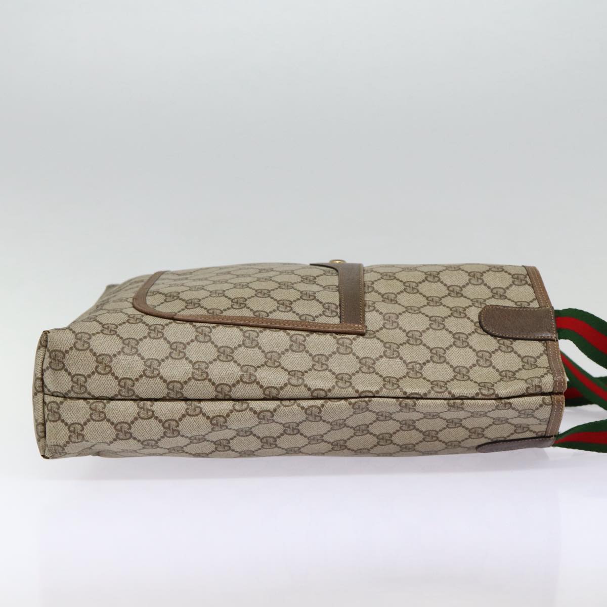 GUCCI GG Supreme Web Sherry Line Tote Bag PVC Beige Red 39 02 003 88154