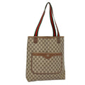 GUCCI GG Supreme Web Sherry Line Tote Bag PVC Beige Red 40 02 003 88155