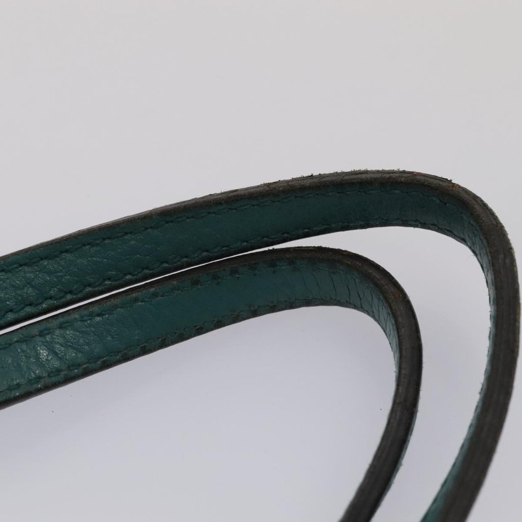 GUCCI Tote Bag Leather Turquoise Blue Gold 354408 88161