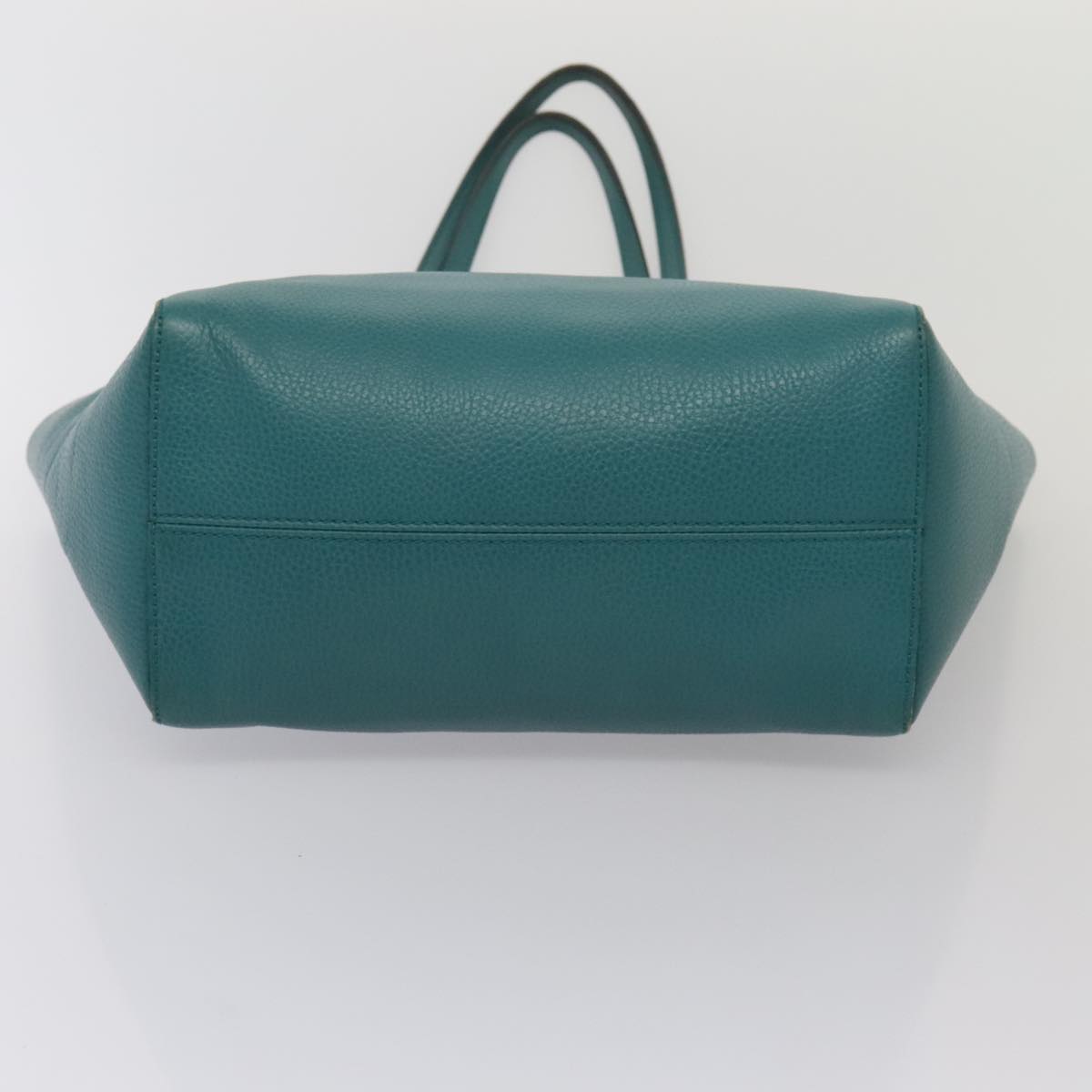 GUCCI Tote Bag Leather Turquoise Blue Gold 354408 88161