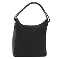 GUCCI GG Canvas Shoulder Bag Nylon Black Silver 001 3770 88165