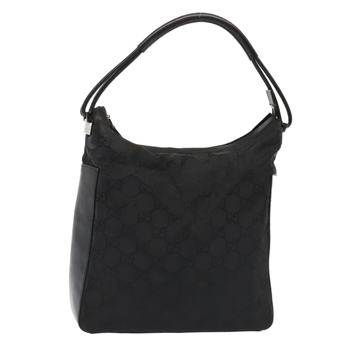 GUCCI GG Canvas Shoulder Bag Nylon Black Silver 001 3770 88165