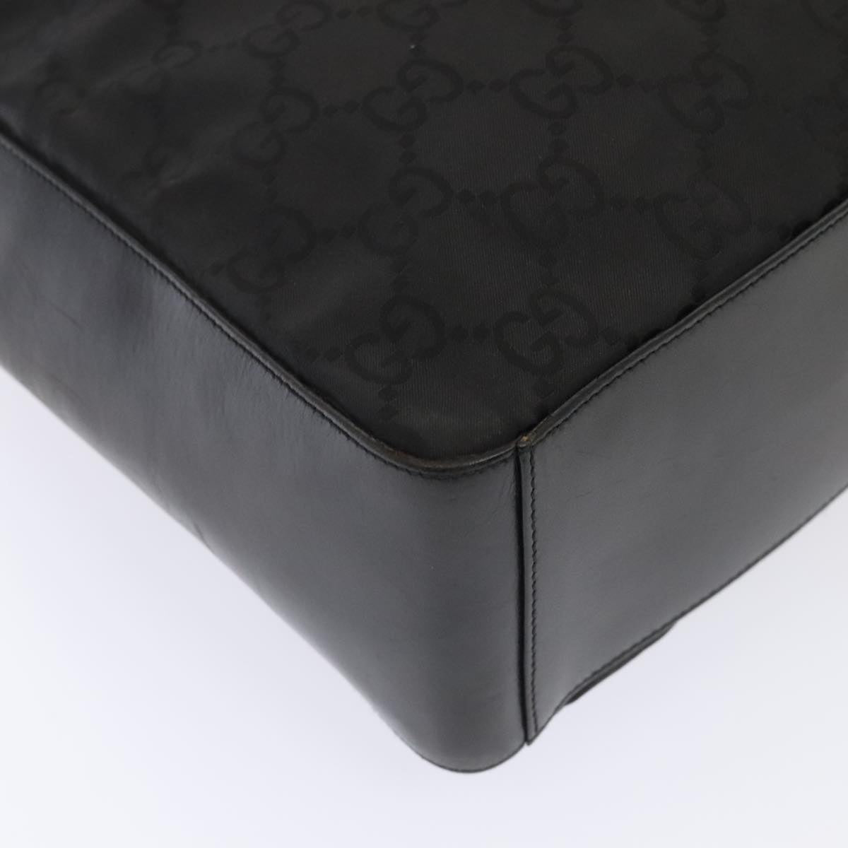 GUCCI GG Canvas Shoulder Bag Nylon Black Silver 001 3770 88165
