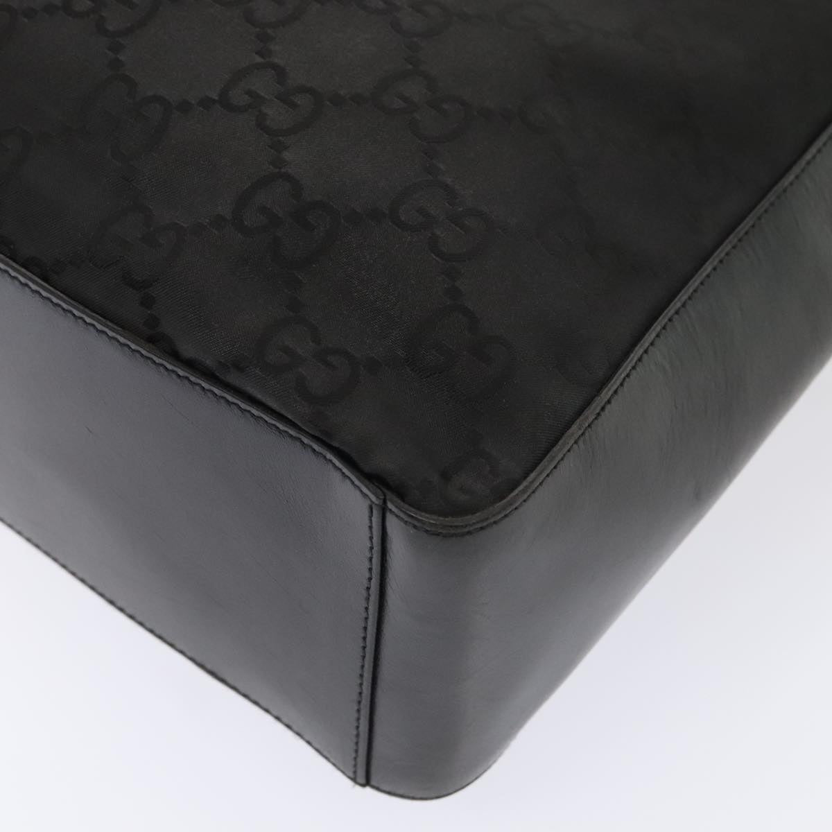 GUCCI GG Canvas Shoulder Bag Nylon Black Silver 001 3770 88165