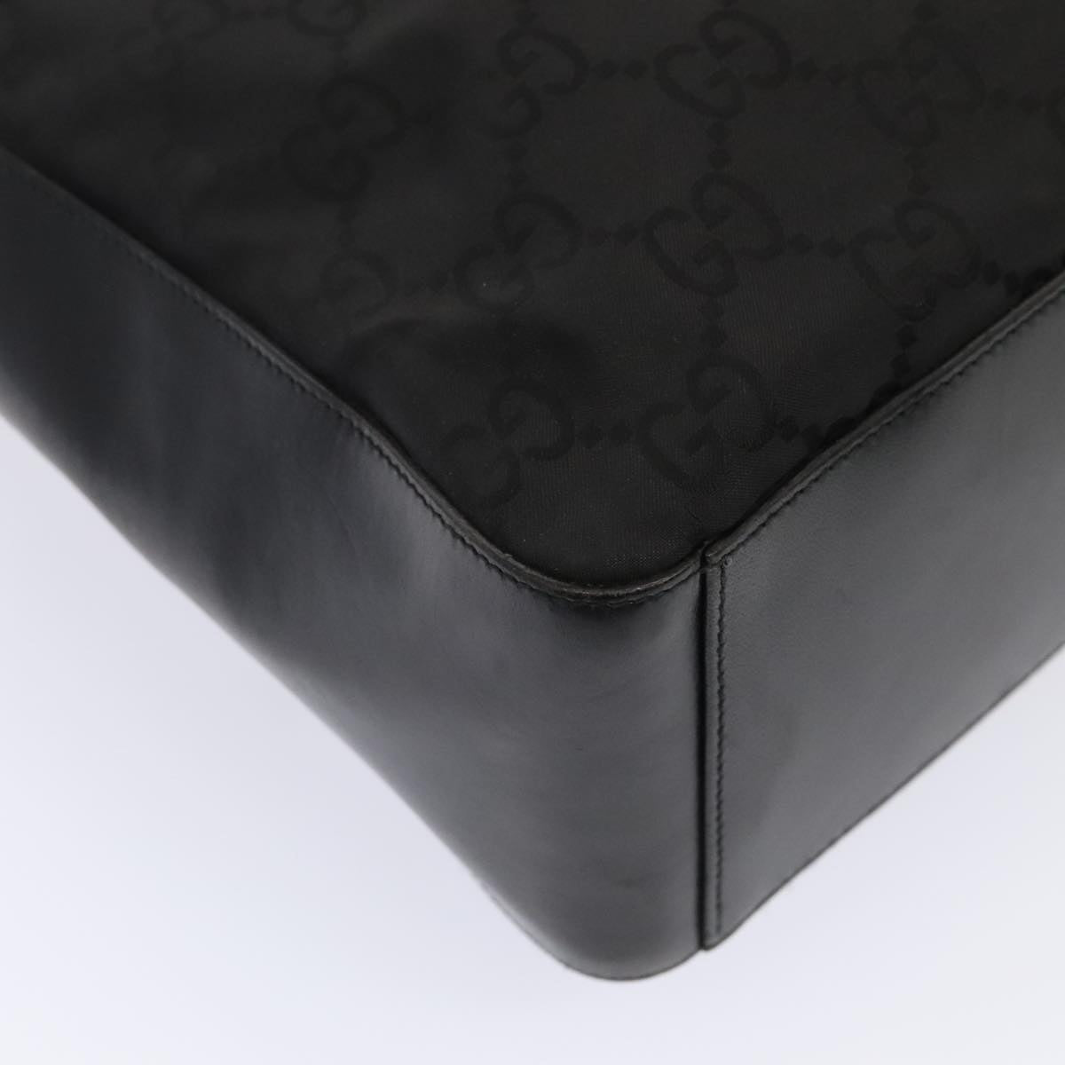 GUCCI GG Canvas Shoulder Bag Nylon Black Silver 001 3770 88165