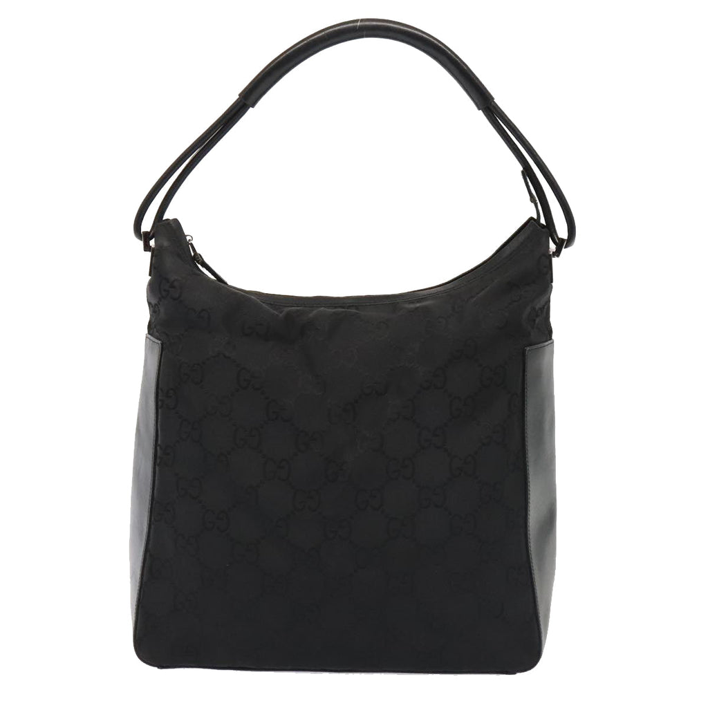 GUCCI GG Canvas Shoulder Bag Nylon Black Silver 001 3770 88165
