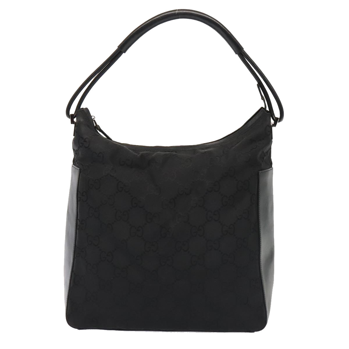 GUCCI GG Canvas Shoulder Bag Nylon Black Silver 001 3770 88165