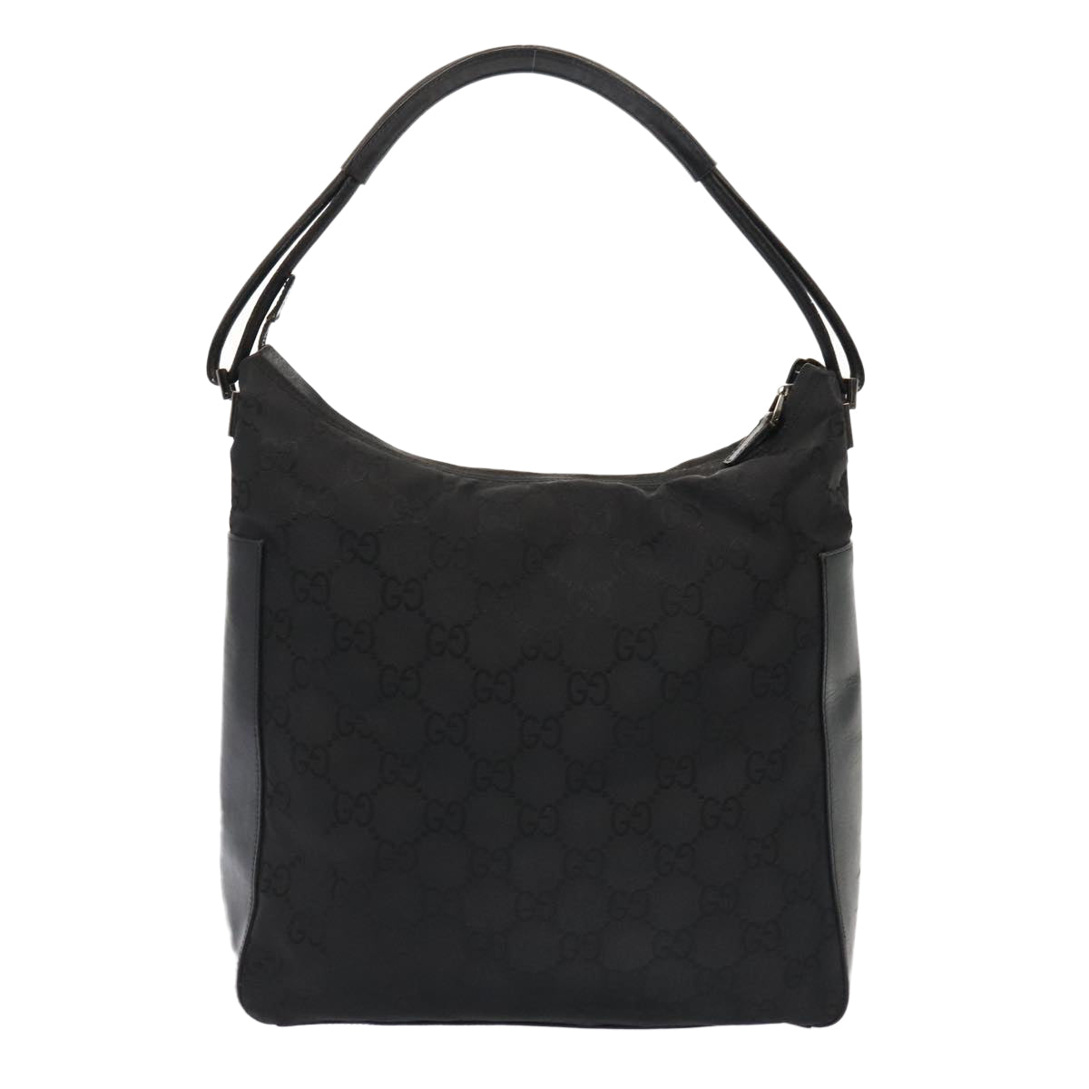 GUCCI GG Canvas Shoulder Bag Nylon Black Silver 001 3770 88165