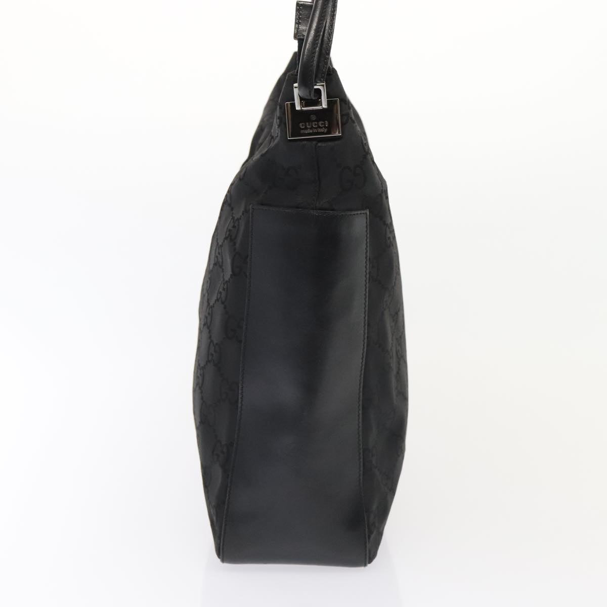 GUCCI GG Canvas Shoulder Bag Nylon Black Silver 001 3770 88165