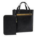 GUCCI Hand Bag Leather Black Gold 000 2058 0558 0 88166