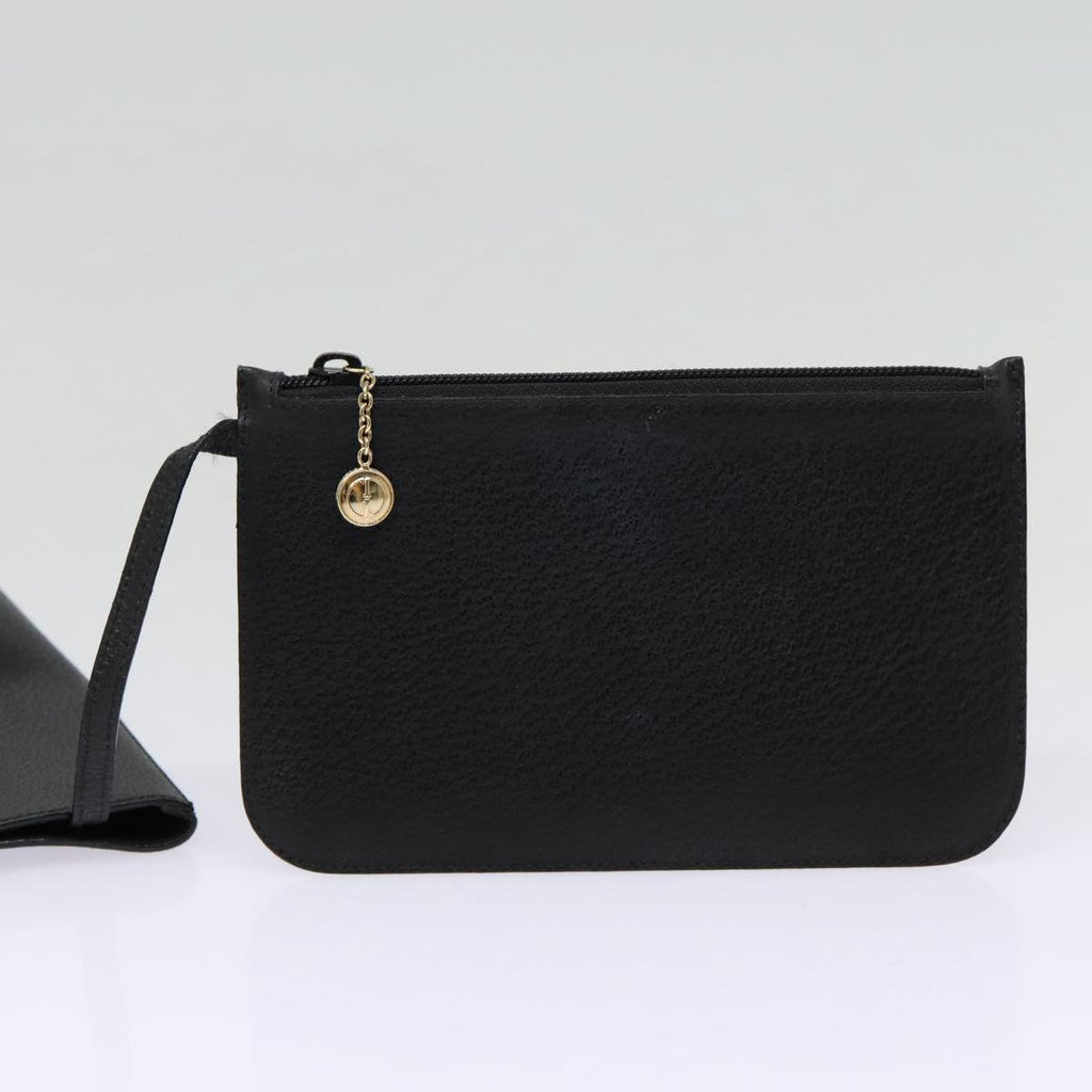 GUCCI Hand Bag Leather Black Gold 000 2058 0558 0 88166