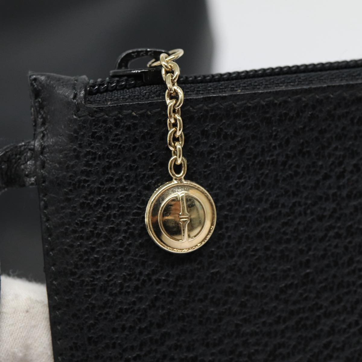 GUCCI Hand Bag Leather Black Gold 000 2058 0558 0 88166