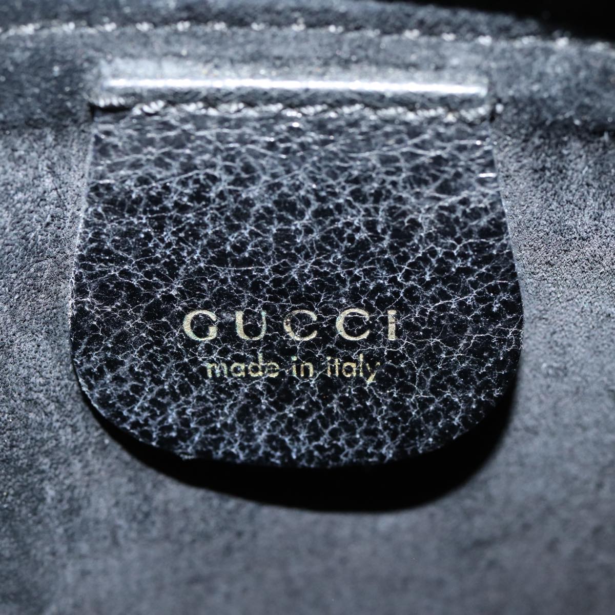 GUCCI Hand Bag Leather Black Gold 000 2058 0558 0 88166