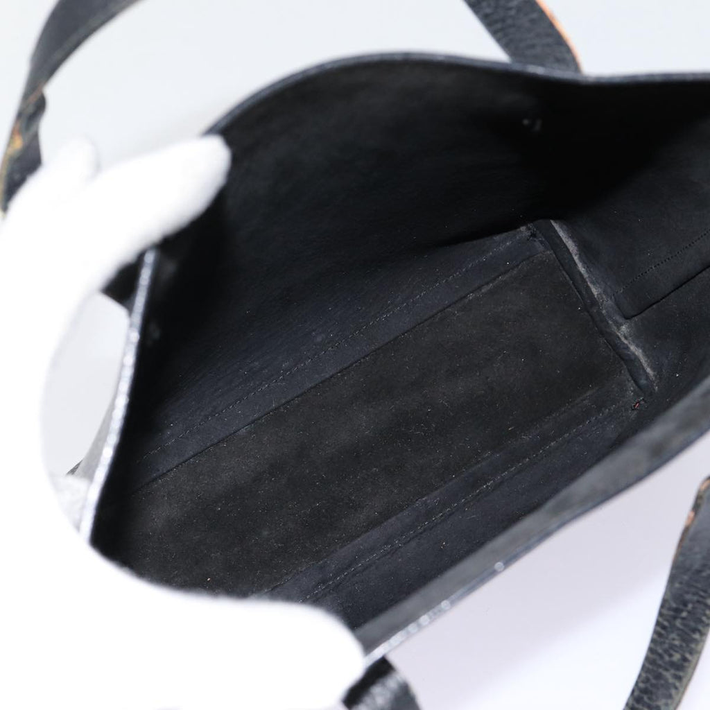 GUCCI Hand Bag Leather Black Gold 000 2058 0558 0 88166
